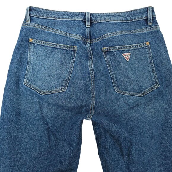 Guess Mom Jeans High Rise Womens 31x27 Med Wash Denim Ankle Style Cropped Pants - Picture 11 of 15